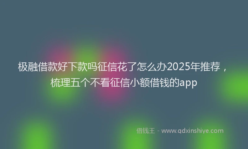 极融借款好下款吗征信花了怎么办2025年推荐，梳理五个不看征信小额借钱的app