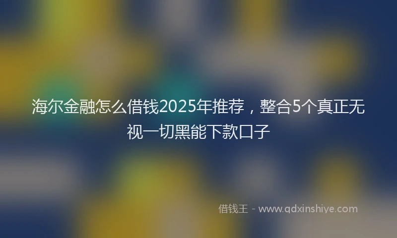 海尔金融怎么借钱2025年推荐，整合5个真正无视一切黑能下款口子