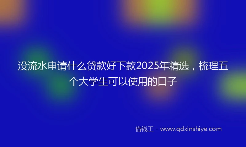 没流水申请什么贷款好下款2025年精选，梳理五个大学生可以使用的口子