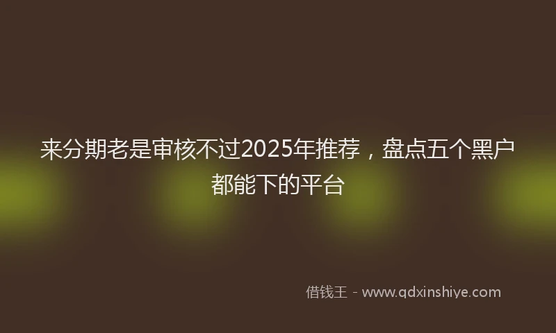 来分期老是审核不过2025年推荐，盘点五个黑户都能下的平台