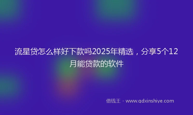 流星贷怎么样好下款吗2025年精选，分享5个12月能贷款的软件