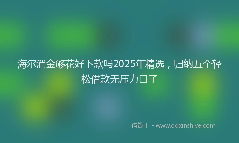 海尔消金够花好下款吗2025年精选，归纳五个轻松借款无压力口子