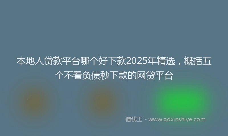 本地人贷款平台哪个好下款2025年精选，概括五个不看负债秒下款的网贷平台