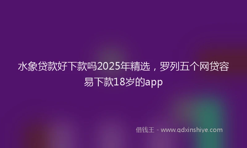 水象贷款好下款吗2025年精选，罗列五个网贷容易下款18岁的app