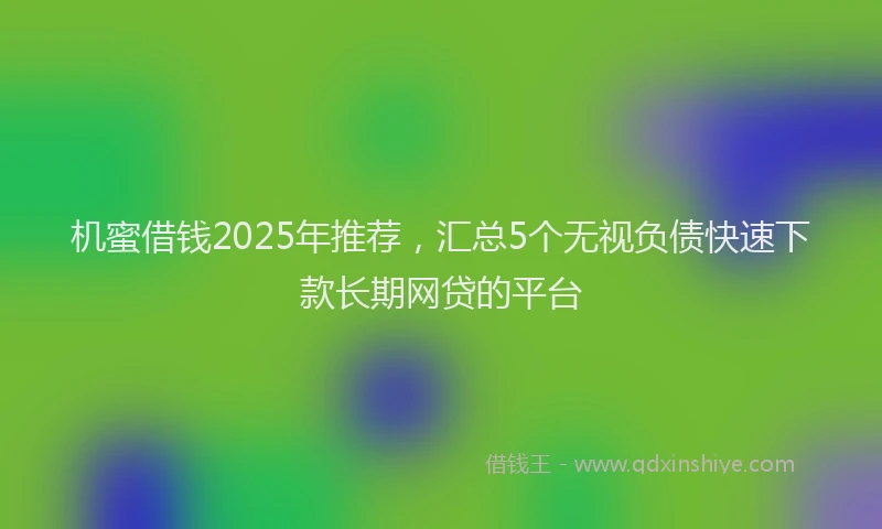 机蜜借钱2025年推荐，汇总5个无视负债快速下款长期网贷的平台