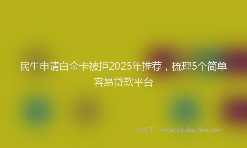 民生申请白金卡被拒2025年推荐，梳理5个简单容易贷款平台