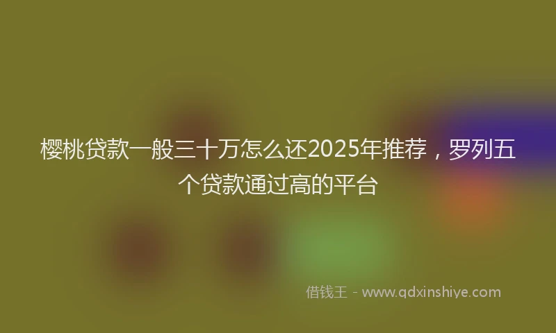 樱桃贷款一般三十万怎么还2025年推荐，罗列五个贷款通过高的平台