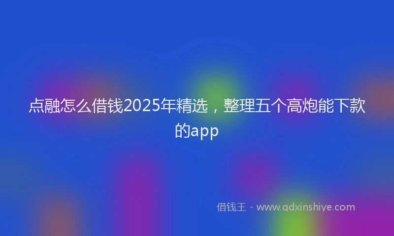 点融怎么借钱2025年精选，整理五个高炮能下款的app