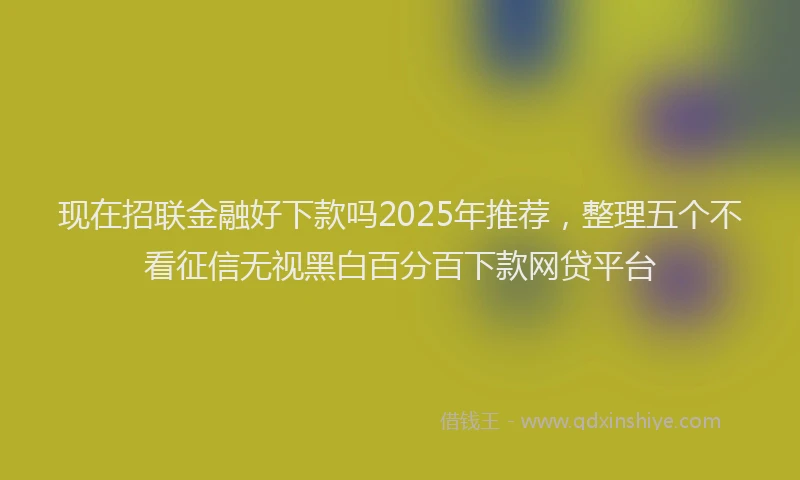 现在招联金融好下款吗2025年推荐，整理五个不看征信无视黑白百分百下款网贷平台