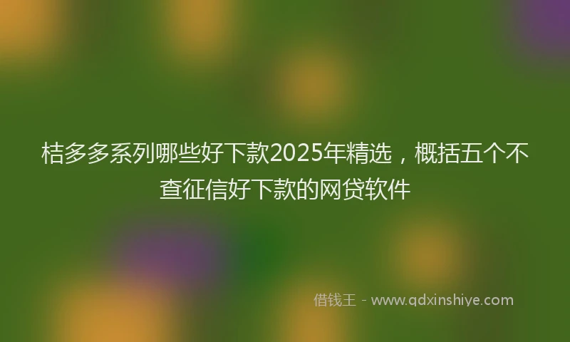 桔多多系列哪些好下款2025年精选，概括五个不查征信好下款的网贷软件