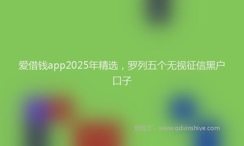 爱借钱app2025年精选，罗列五个无视征信黑户口子
