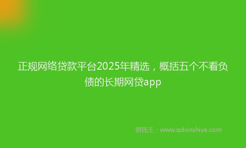 正规网络贷款平台2025年精选，概括五个不看负债的长期网贷app