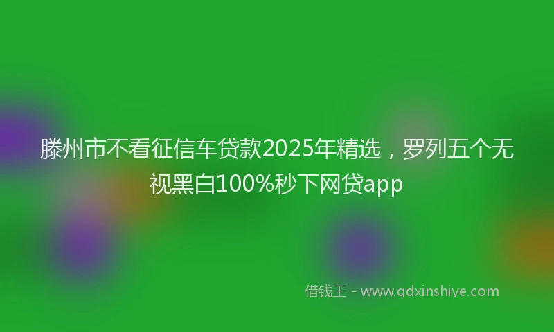 滕州市不看征信车贷款2025年精选，罗列五个无视黑白100%秒下网贷app