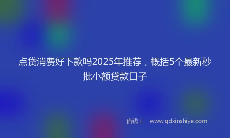 点贷消费好下款吗2025年推荐，概括5个最新秒批小额贷款口子