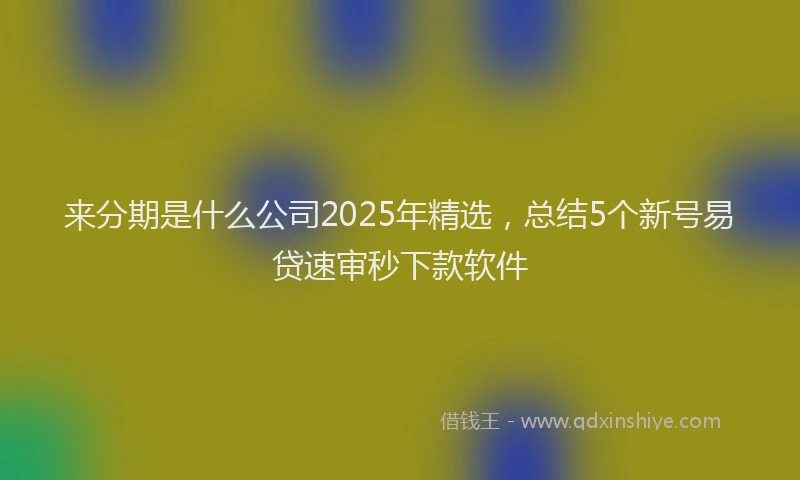来分期是什么公司2025年精选，总结5个新号易贷速审秒下款软件
