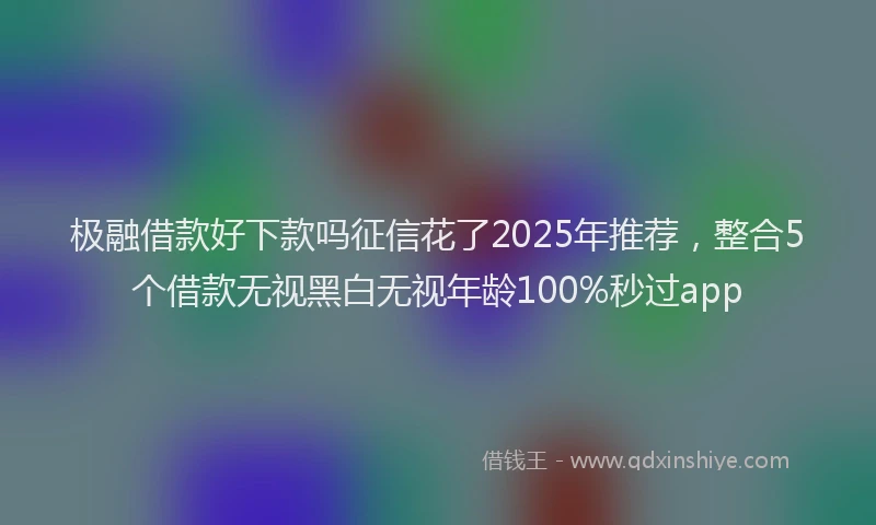 极融借款好下款吗征信花了2025年推荐，整合5个借款无视黑白无视年龄100%秒过app