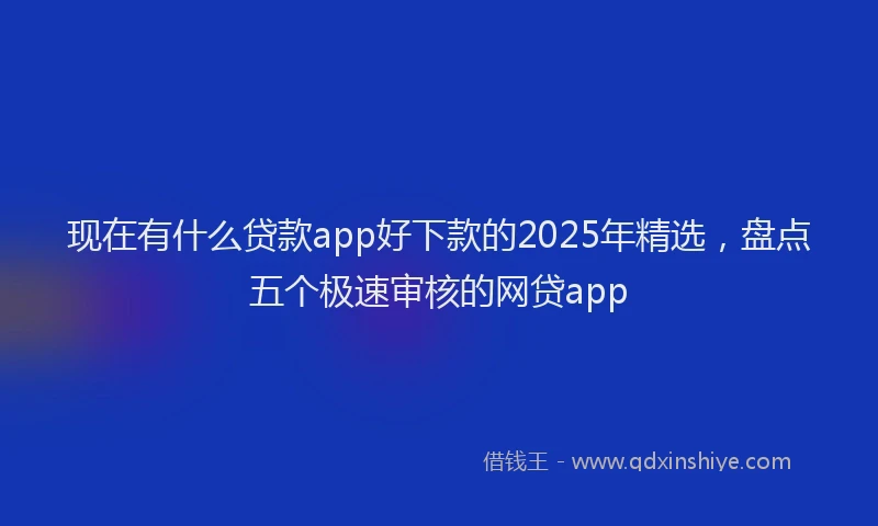 现在有什么贷款app好下款的2025年精选，盘点五个极速审核的网贷app