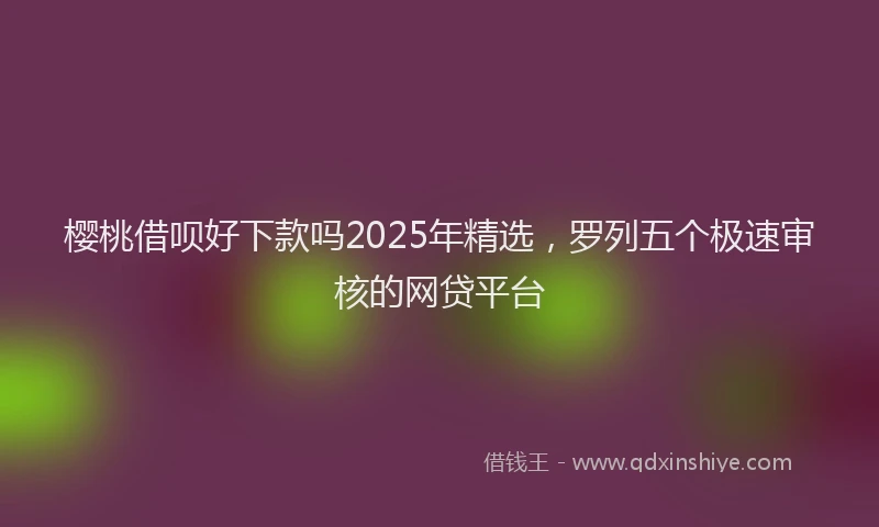 樱桃借呗好下款吗2025年精选，罗列五个极速审核的网贷平台