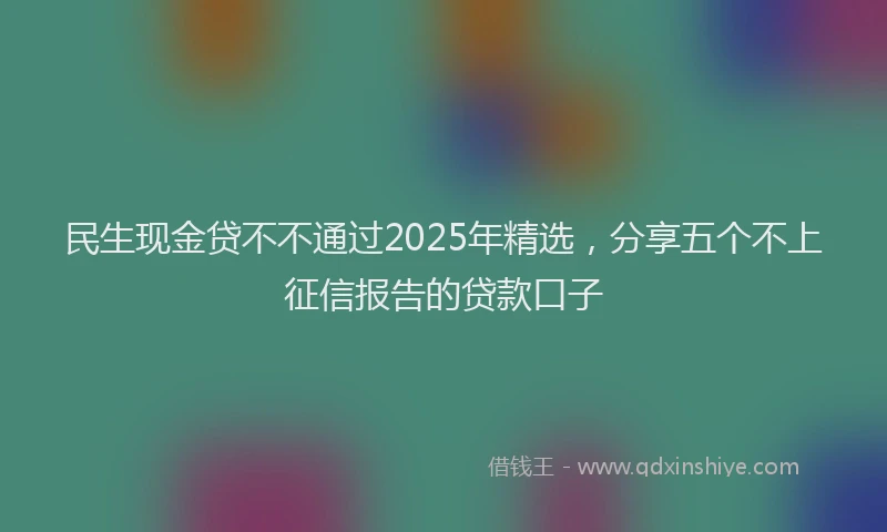 民生现金贷不不通过2025年精选，分享五个不上征信报告的贷款口子
