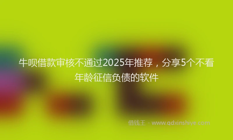牛呗借款审核不通过2025年推荐，分享5个不看年龄征信负债的软件