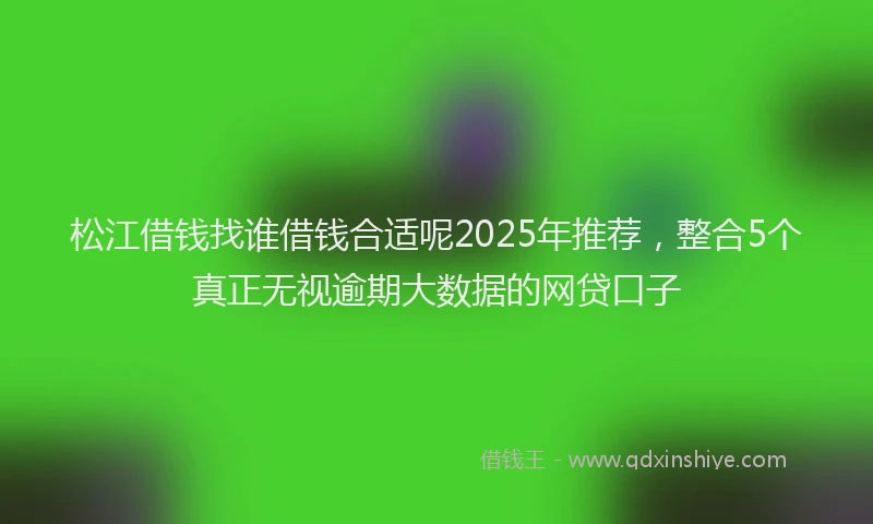 松江借钱找谁借钱合适呢2025年推荐，整合5个真正无视逾期大数据的网贷口子