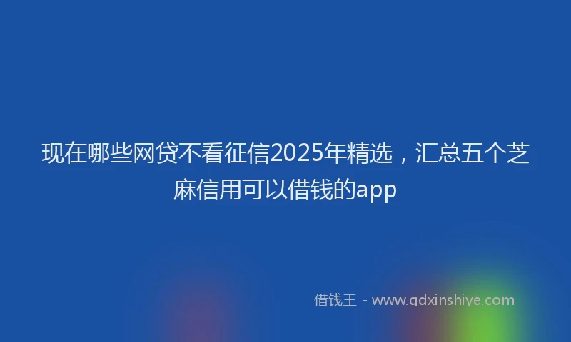 现在哪些网贷不看征信2025年精选，汇总五个芝麻信用可以借钱的app