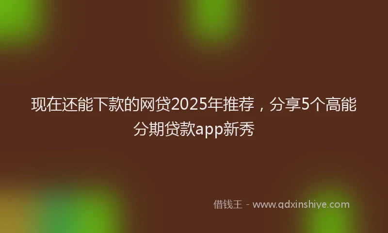 现在还能下款的网贷2025年推荐，分享5个高能分期贷款app新秀