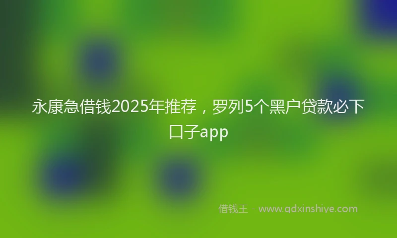 永康急借钱2025年推荐，罗列5个黑户贷款必下口子app