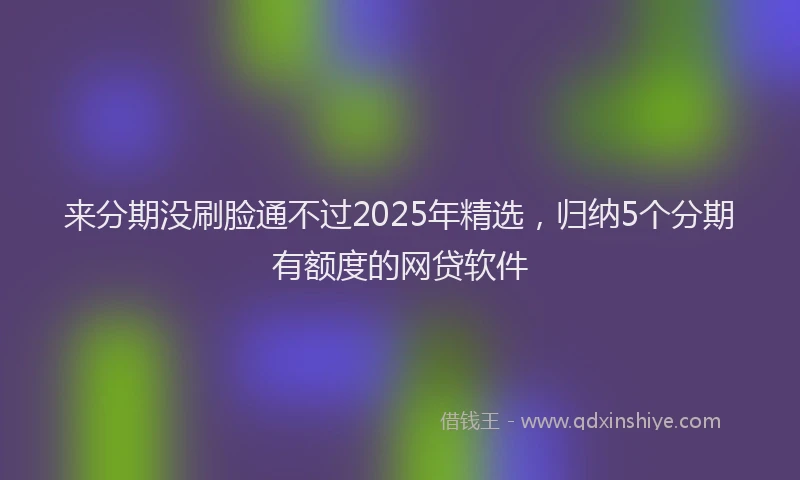 来分期没刷脸通不过2025年精选，归纳5个分期有额度的网贷软件