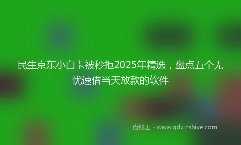 民生京东小白卡被秒拒2025年精选，盘点五个无忧速借当天放款的软件
