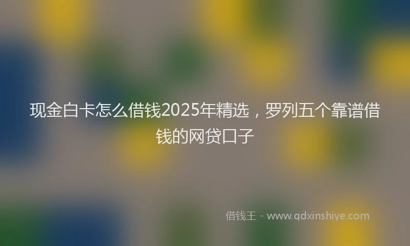 现金白卡怎么借钱2025年精选，罗列五个靠谱借钱的网贷口子