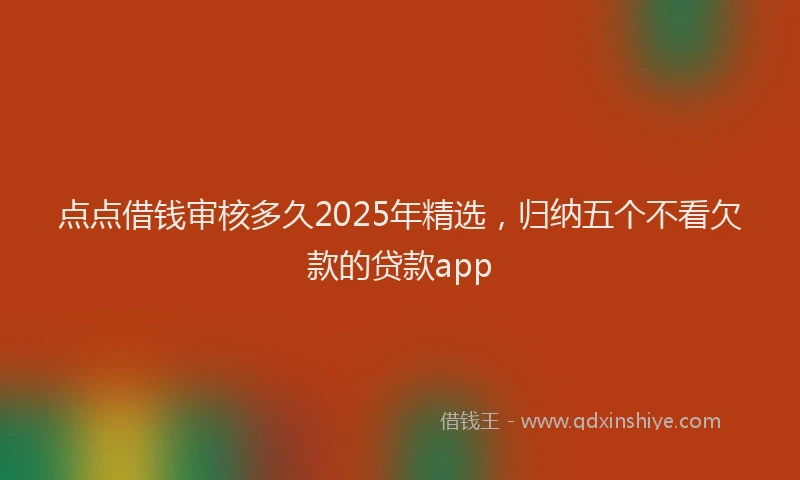 点点借钱审核多久2025年精选，归纳五个不看欠款的贷款app