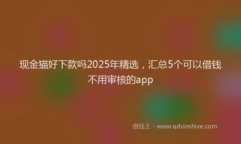 现金猫好下款吗2025年精选，汇总5个可以借钱不用审核的app