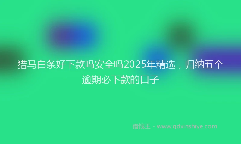猎马白条好下款吗安全吗2025年精选，归纳五个逾期必下款的口子