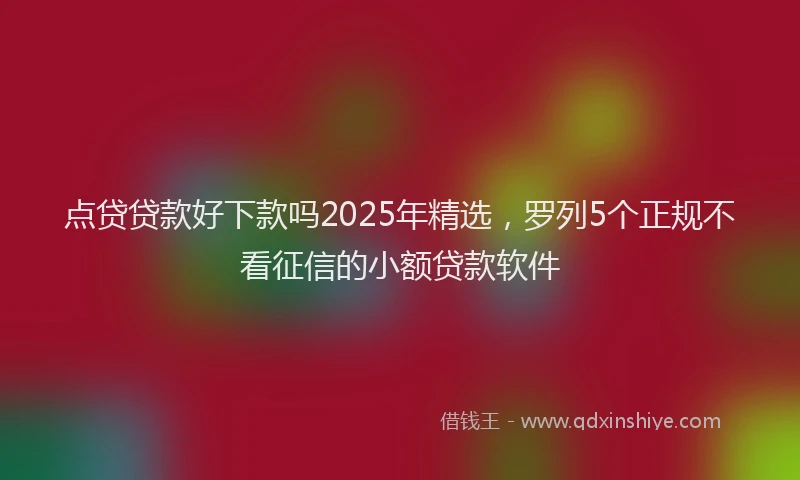 点贷贷款好下款吗2025年精选，罗列5个正规不看征信的小额贷款软件