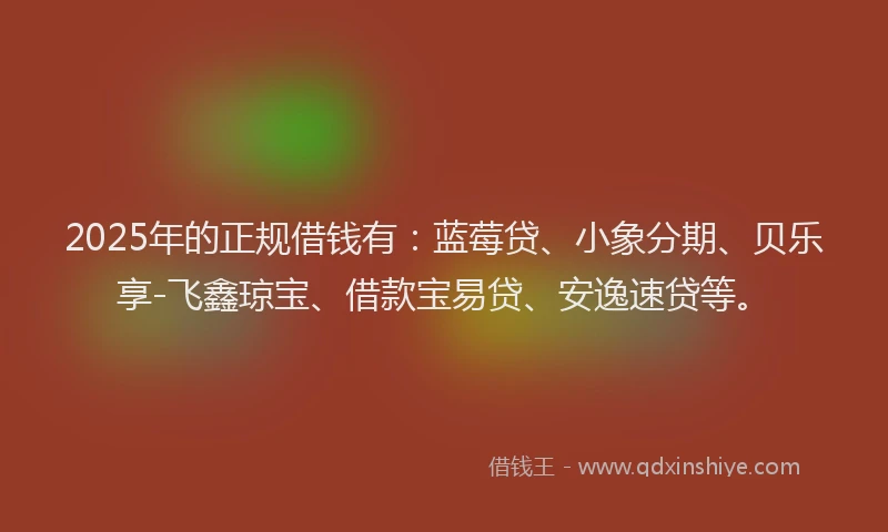 2025年的正规借钱有：蓝莓贷、小象分期、贝乐享-飞鑫琼宝、借款宝易贷、安逸速贷等。