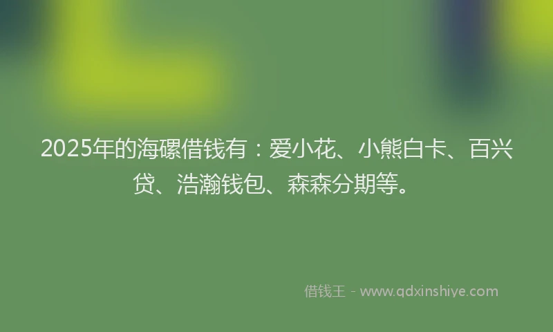 2025年的海磥借钱有：爱小花、小熊白卡、百兴贷、浩瀚钱包、森森分期等。