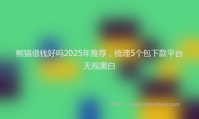 熊猫借钱好吗2025年推荐，梳理5个包下款平台无视黑白