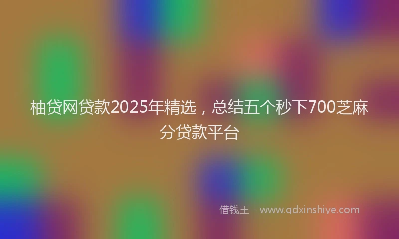 柚贷网贷款2025年精选，总结五个秒下700芝麻分贷款平台