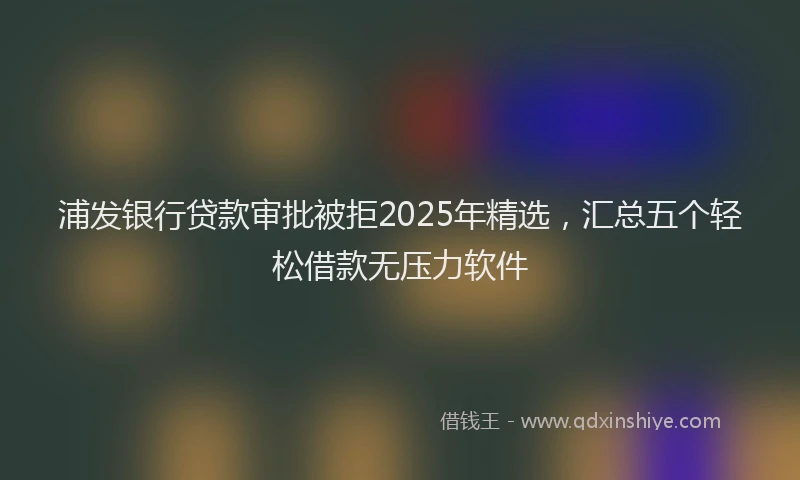 浦发银行贷款审批被拒2025年精选，汇总五个轻松借款无压力软件