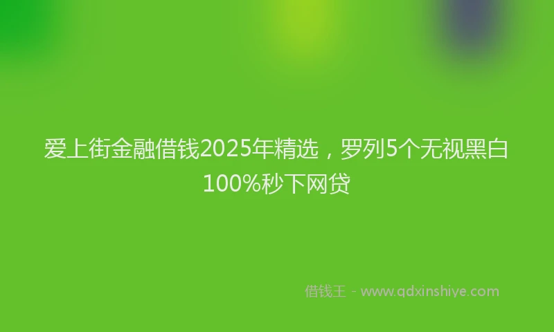 爱上街金融借钱2025年精选，罗列5个无视黑白100%秒下网贷