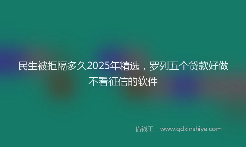民生被拒隔多久2025年精选，罗列五个贷款好做不看征信的软件