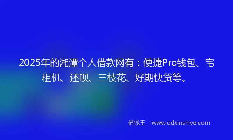2025年的湘潭个人借款网有：便捷Pro钱包、宅租机、还呗、三枝花、好期快贷等。