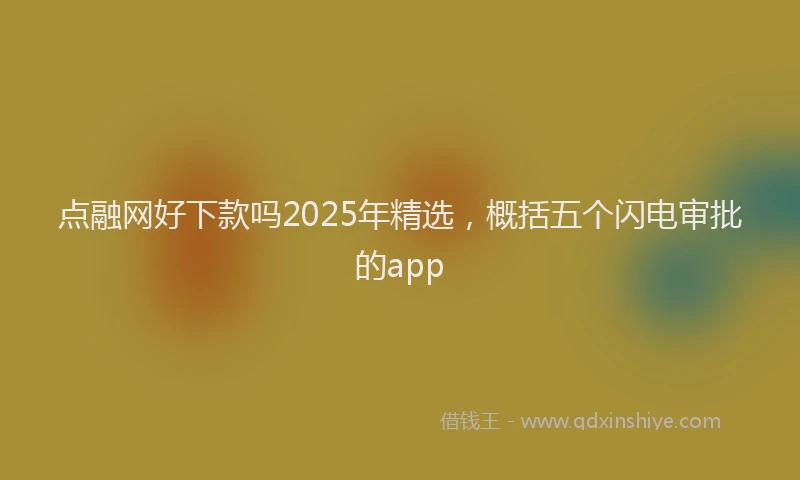 点融网好下款吗2025年精选，概括五个闪电审批的app