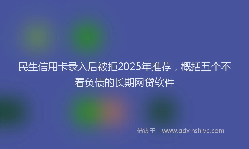 民生信用卡录入后被拒2025年推荐，概括五个不看负债的长期网贷软件