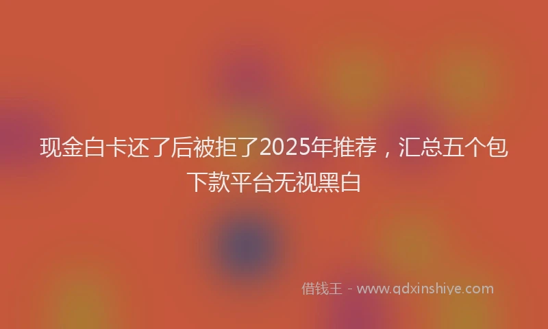 现金白卡还了后被拒了2025年推荐，汇总五个包下款平台无视黑白