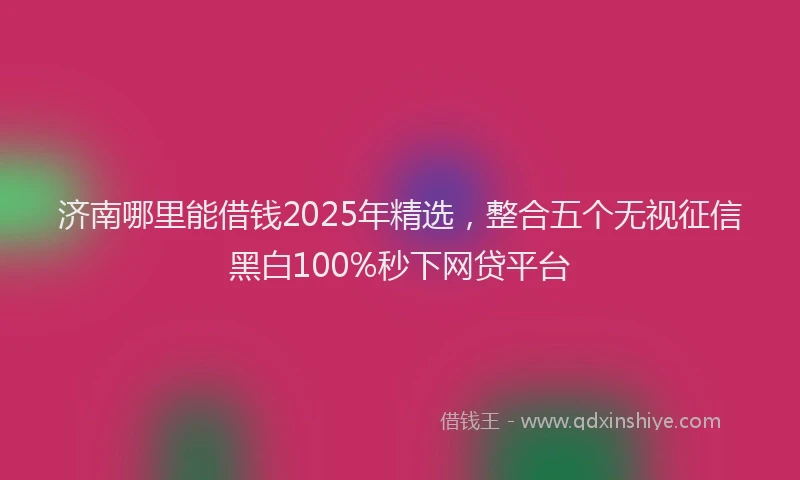 济南哪里能借钱2025年精选，整合五个无视征信黑白100%秒下网贷平台