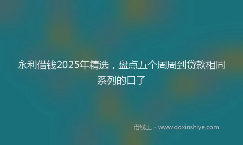 永利借钱2025年精选，盘点五个周周到贷款相同系列的口子