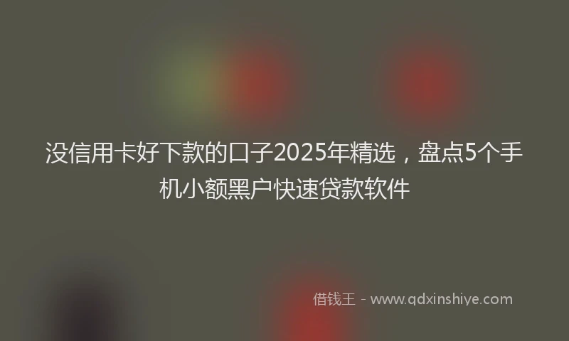 没信用卡好下款的口子2025年精选，盘点5个手机小额黑户快速贷款软件