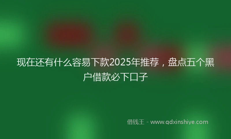 现在还有什么容易下款2025年推荐，盘点五个黑户借款必下口子